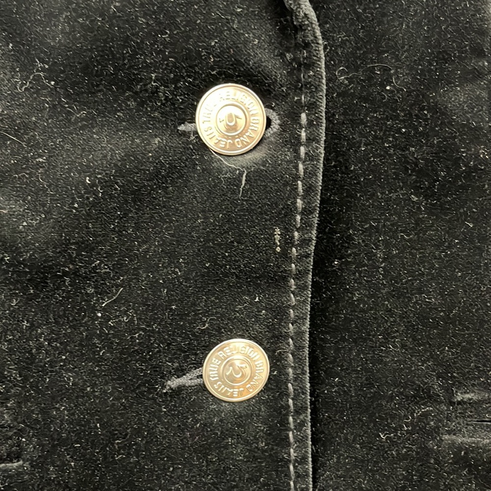 EUC True Religion Embroidered Back Velour Blazer - Picture 3 of 7